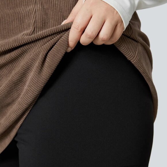 Halara High Waisted Invisible Zipper 2-in-1 A-Line Mini Corduroy Casual Skirt 1X - Picture 4 of 13